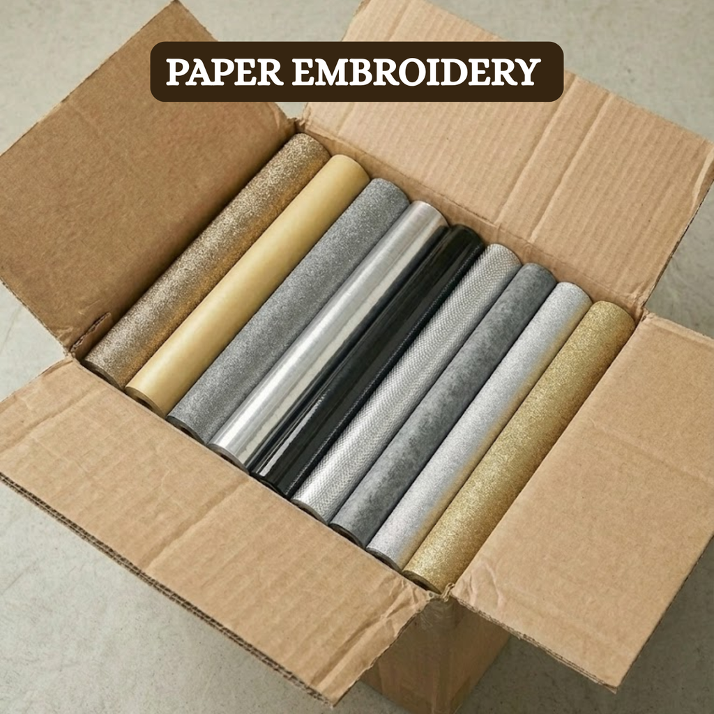 PAPER FOR EMBROIDERY BOX(TOTAL 100 METERS OF 10 VARITIES)
