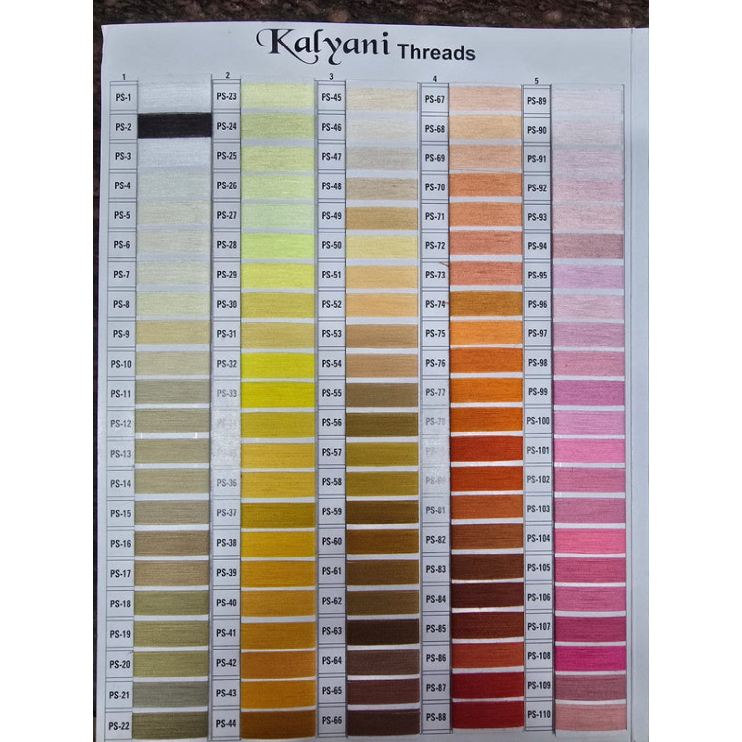 2/50 spun polyester (415+ shades) Shade Card