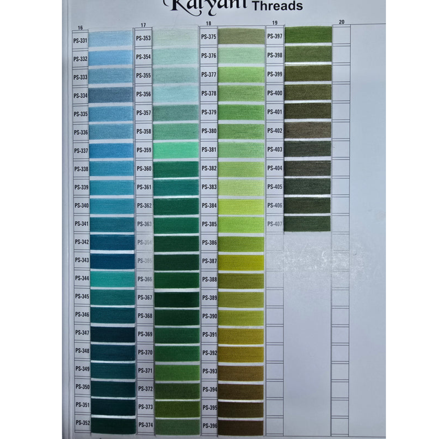 2/50 spun polyester (415+ shades) Shade Card