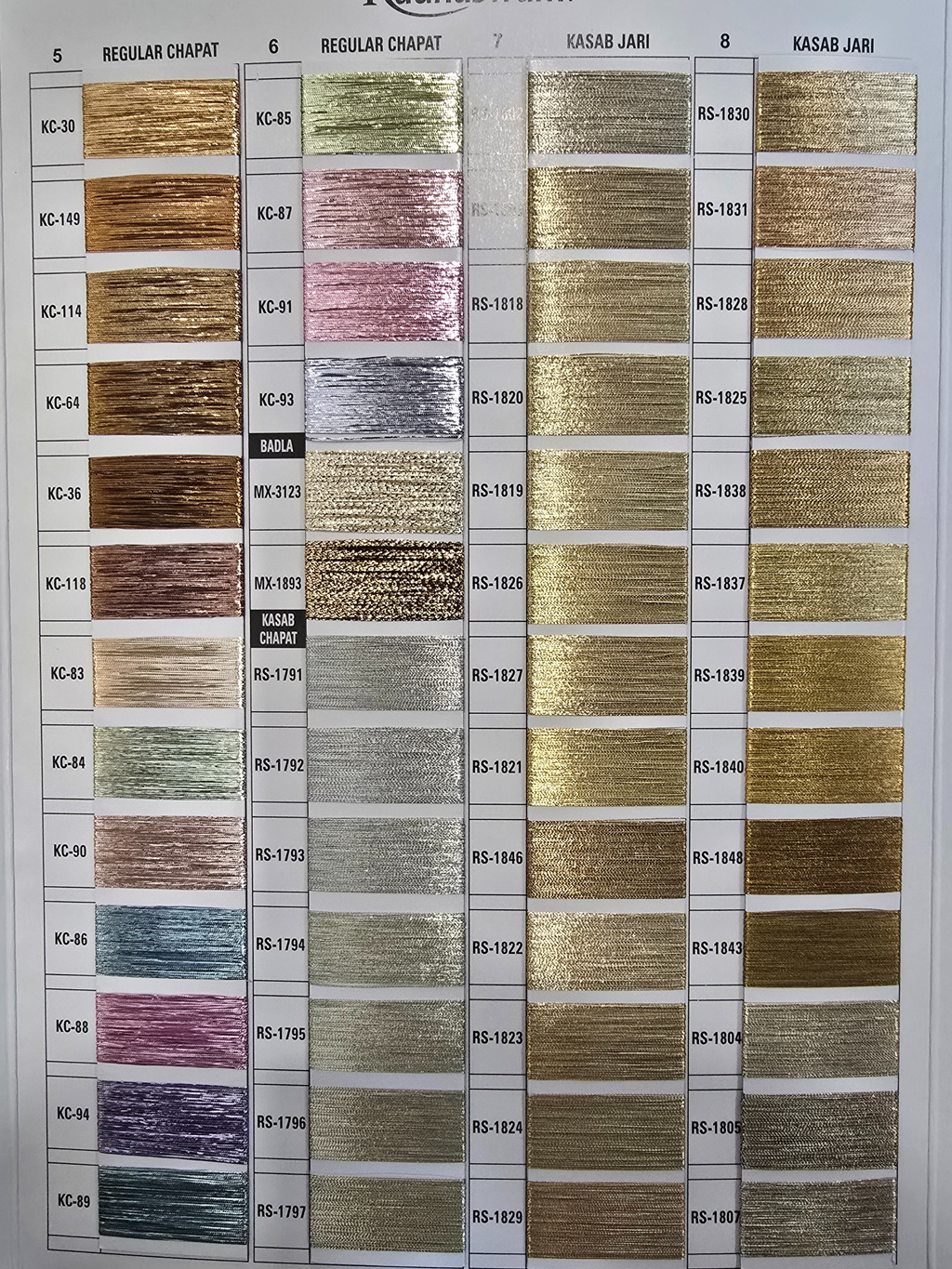 Zari Thread Shades